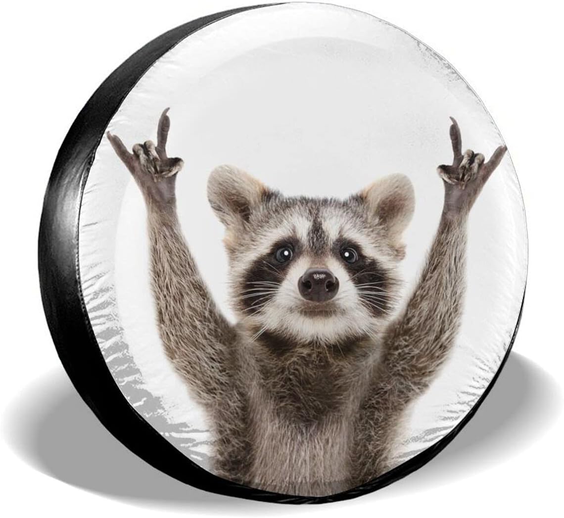 HAINANBOY Spare Tire Covers Funny Raccoon Wheel Covers Rv Tire Covers