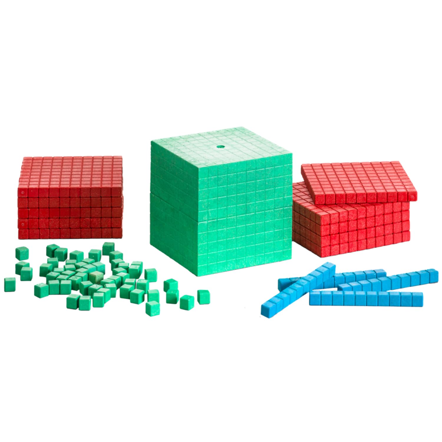 WISSNER® AKTIV lernen - Ensemble de calcul décimal coloré Montessori, 121 pièces, en boîte Carton - RE-Wood®