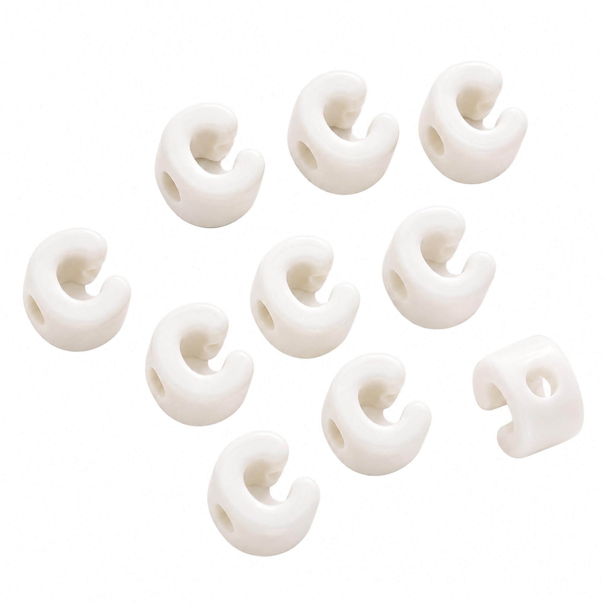 Letter Beads, 10pcs Alphabet Beads, Large Acrylic Letter Beads with 6mm Holes for Bracelet Making, Jewellery, Keyrings and Craft Projects (Cream White, Letter C)
