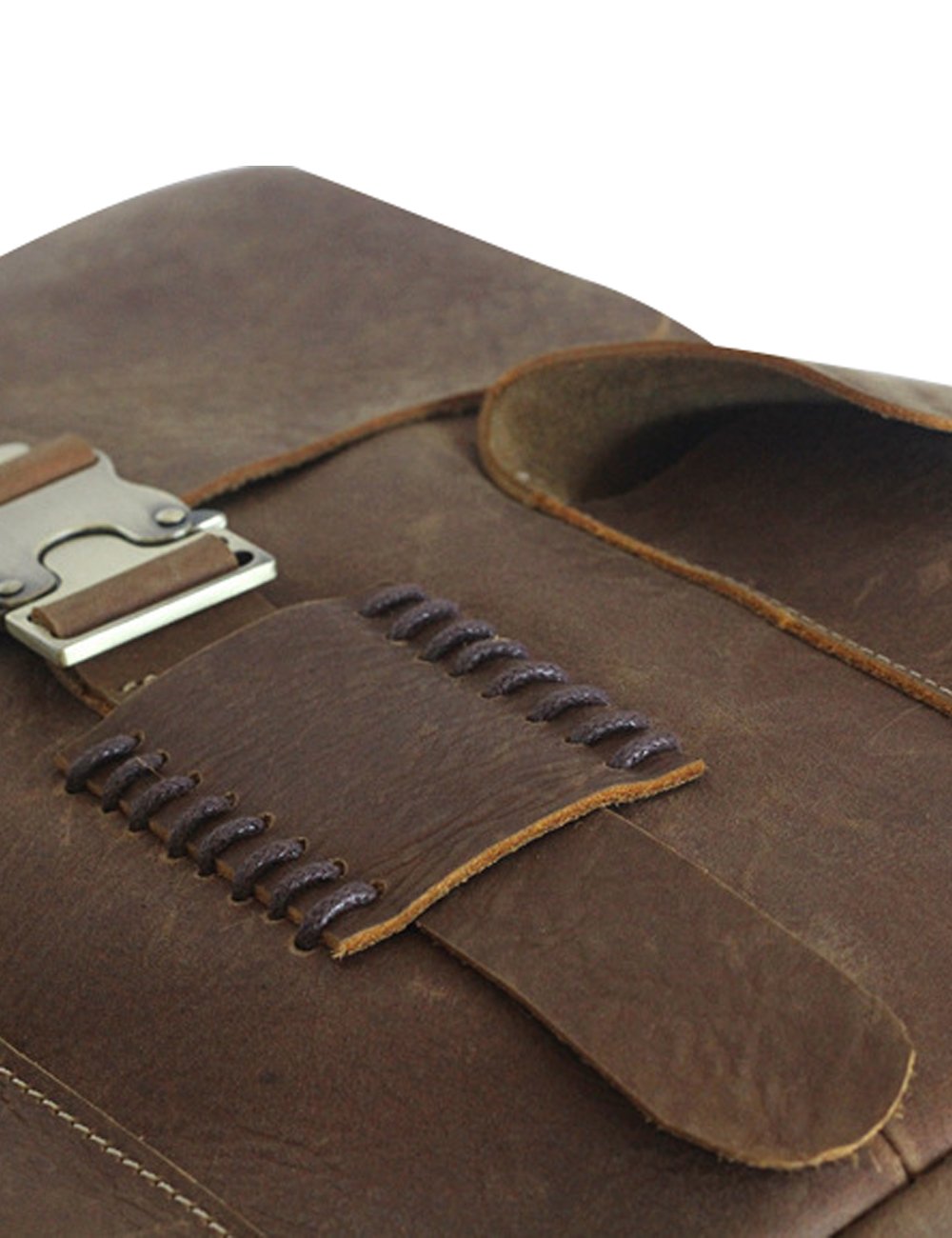 Youlee Hombres Cuero Intemperie Ocio Viajar Mochila Estilo 3 Marrón