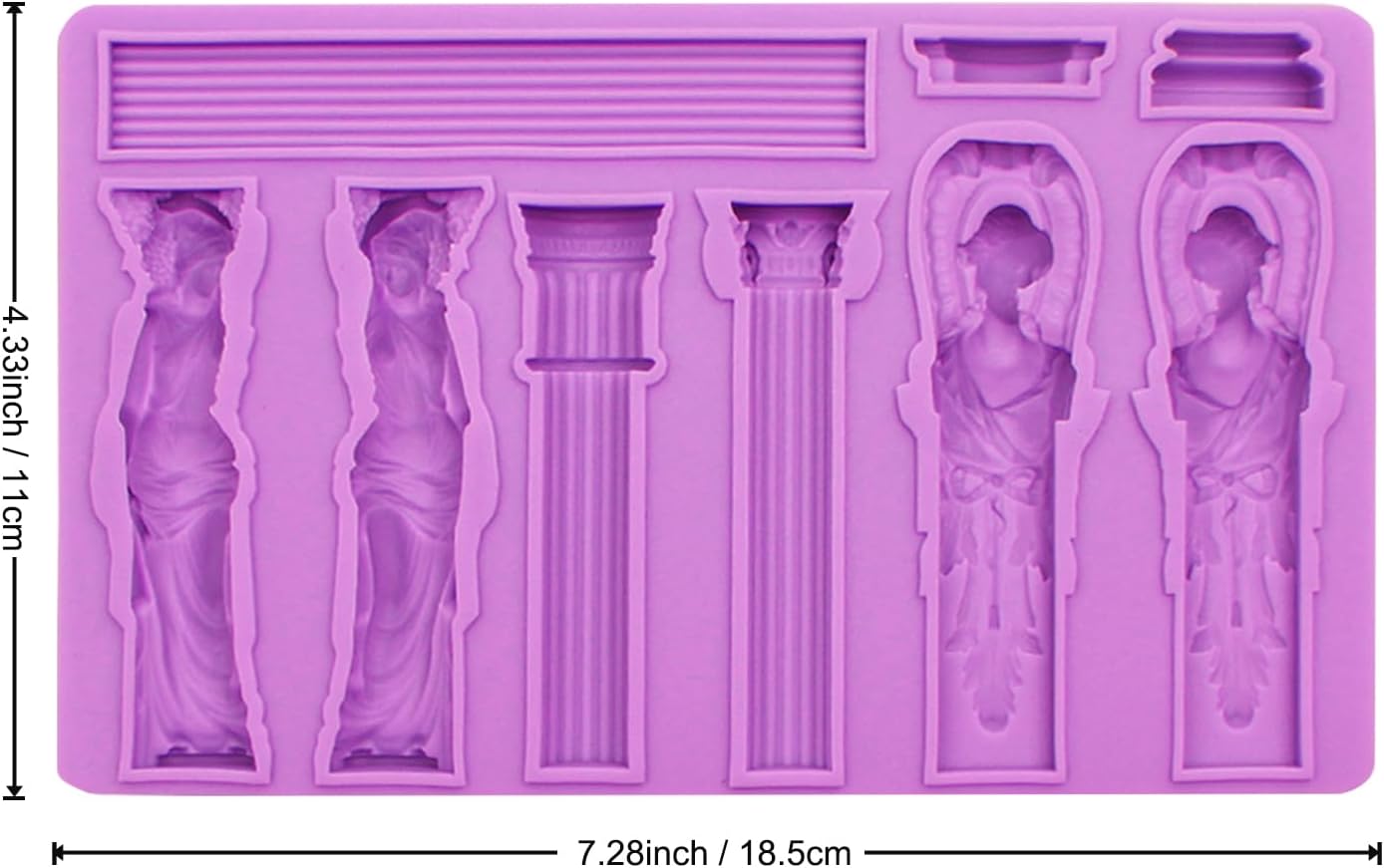 Roman Column Silicone Molds Goddess Sculpture Greek Marble Fondant Molds Pillars Bas Relief Retro Chocolate Mold for Cake Decorating Epoxy Resin Baking DIY Craft Soap Sugar Craft Polymer Clay Plaster