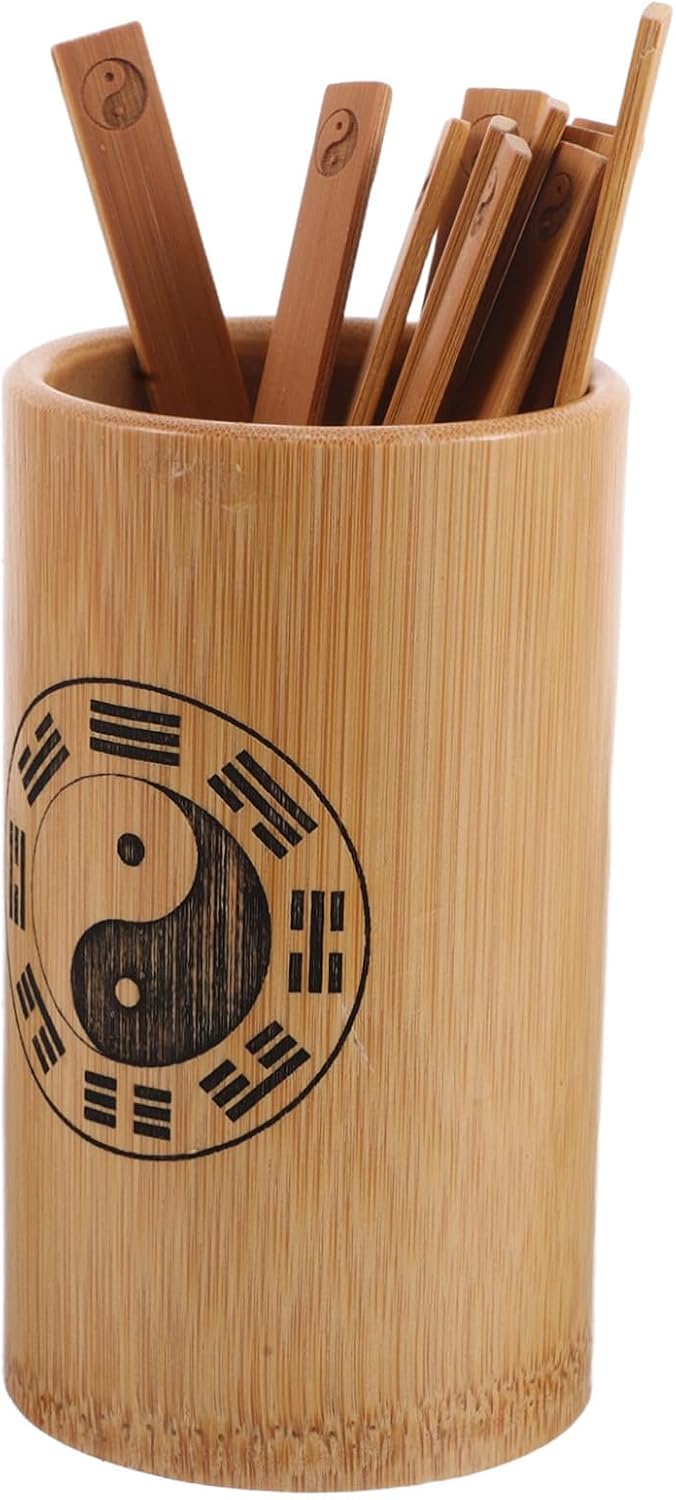 Zerodeko Complete i Ching Stick Bamboo Fortune Telling Stick Kit English Instructions for Cultural Education