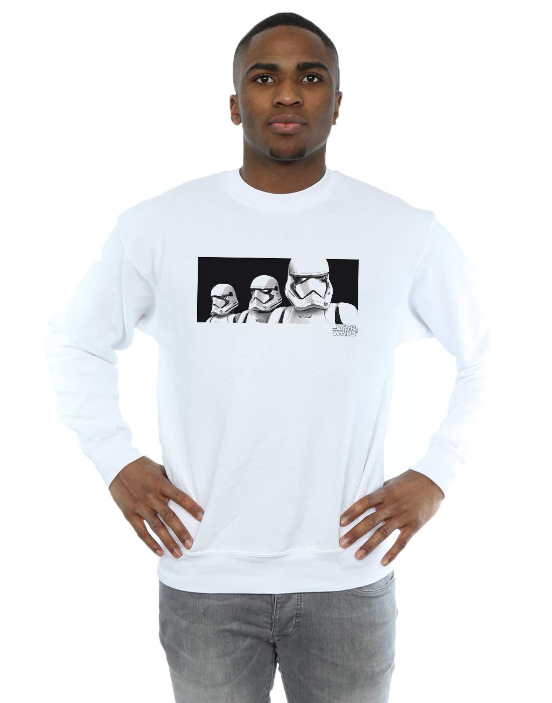 Absolute Cult Men's White Star Wars The Rise Of Skywalker Troopers Band Sweatshirt XX-Large