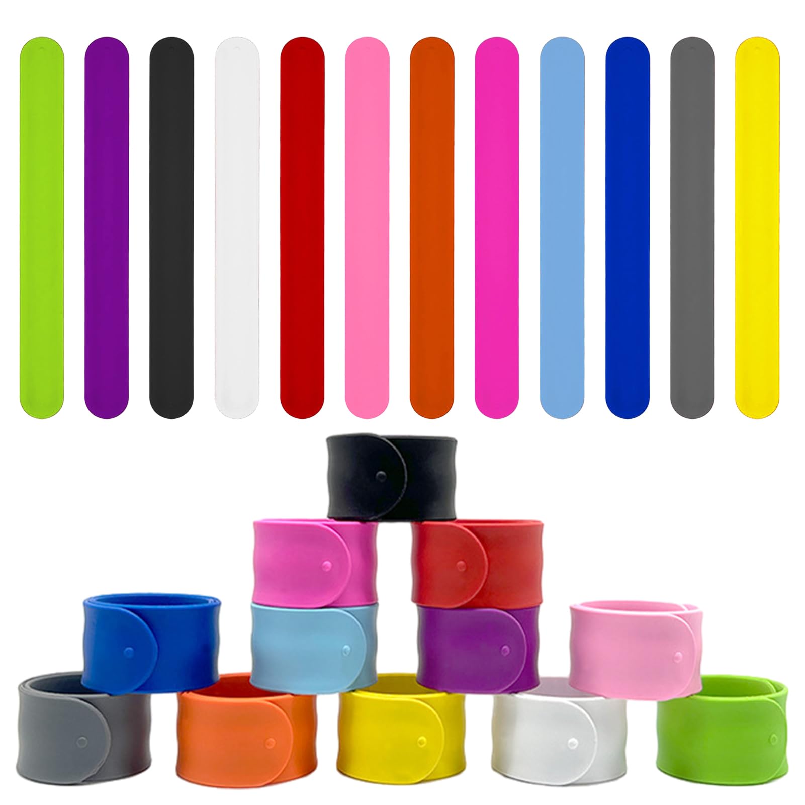 Amazon.co.jp: QKDS シリコンスラップブレスレット 12個 レインボー