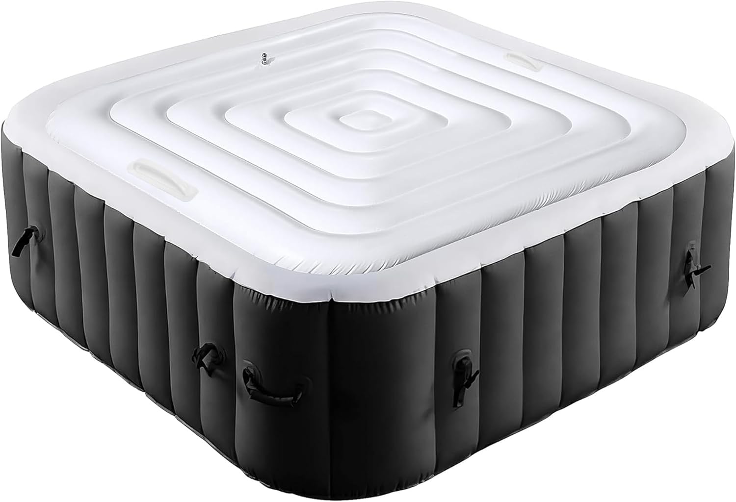 Tlswshsy 4.2Ft Inflatable Hot Tub Cover- Energy Saving Lid for Square Hot Tub- Foldable Protective Rain Overflow Cover for Inflatable Outdoor Hot Tubs