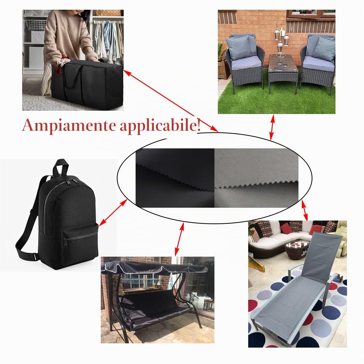Tessuto impermeabile 600 denier canvas resistente agli strappi per cucire cuscini esterno