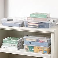 Vista 6 de Plastic Storage Containers Clear Craft Storage Bins with Grey Handle,Organizer Box with Durable Lids Stackable Containers for Organizing Craft and