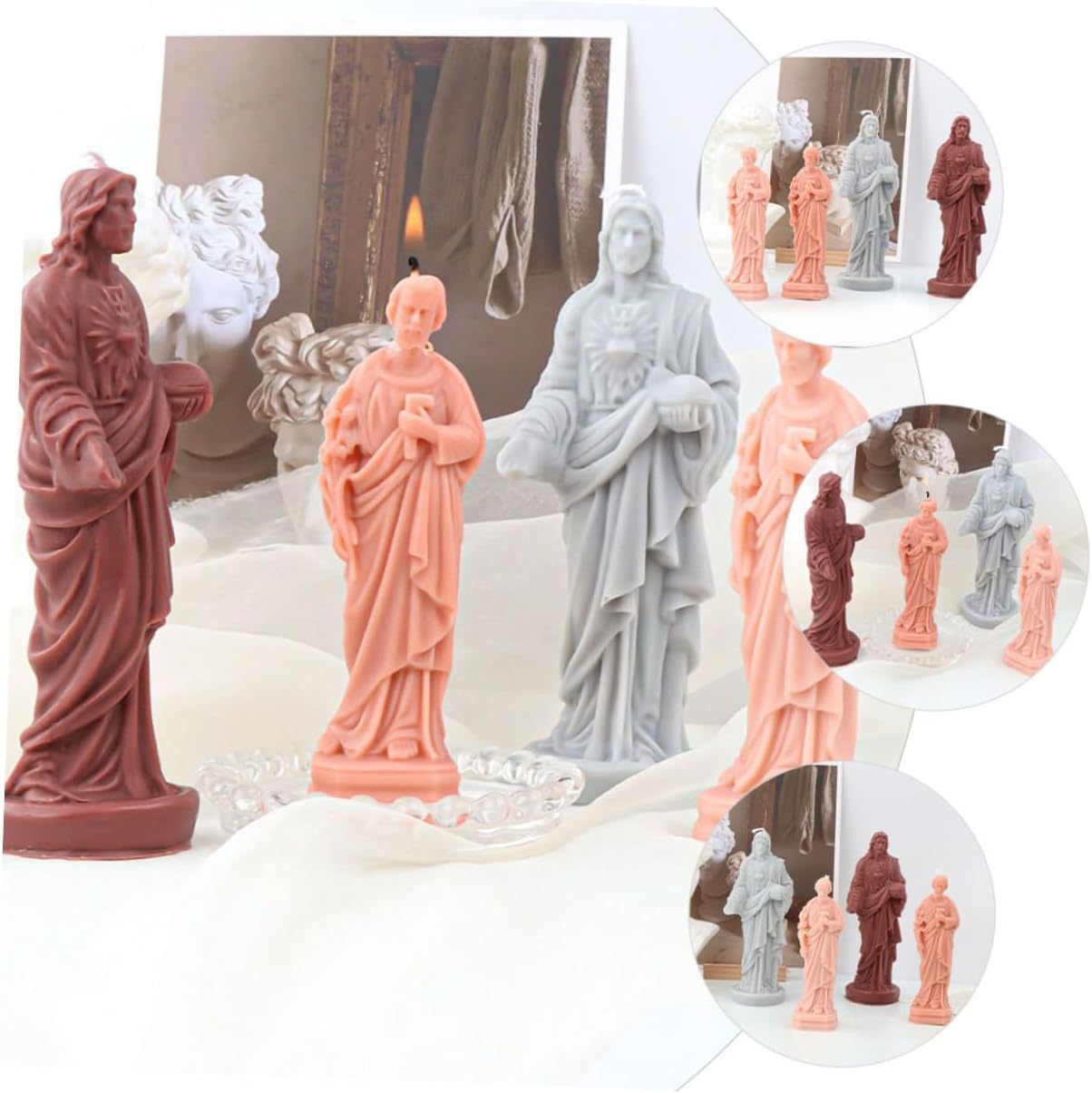 3D Jesus Silicone Candle Mold DIY Soap Making Mold for Handmade Scented Candle Casting Supplies Crafting
