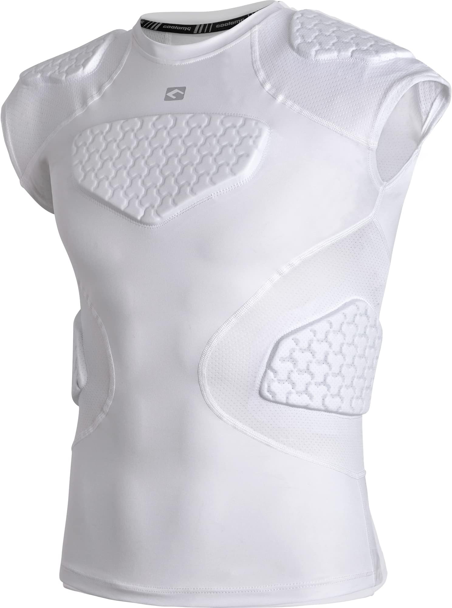 COOLOMG Youth Football Padded Shirt Chest Rib Protector Heart Sternum Shoulder Protection