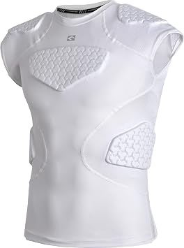 COOLOMG Youth Football Padded Shirt Chest Rib Protector Heart Sternum Shoulder Protection