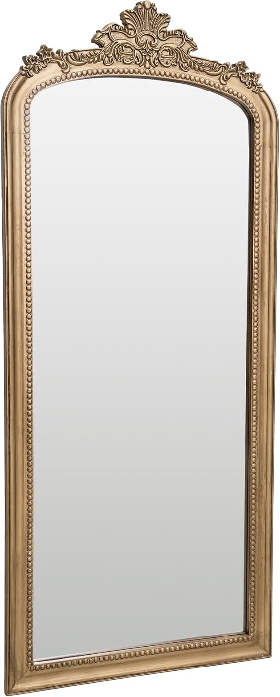 Amazon.com: PILIHOME Vintage Gold Floor Mirror Floor Leaning, Antique Ornate Wall Mirror Full ...