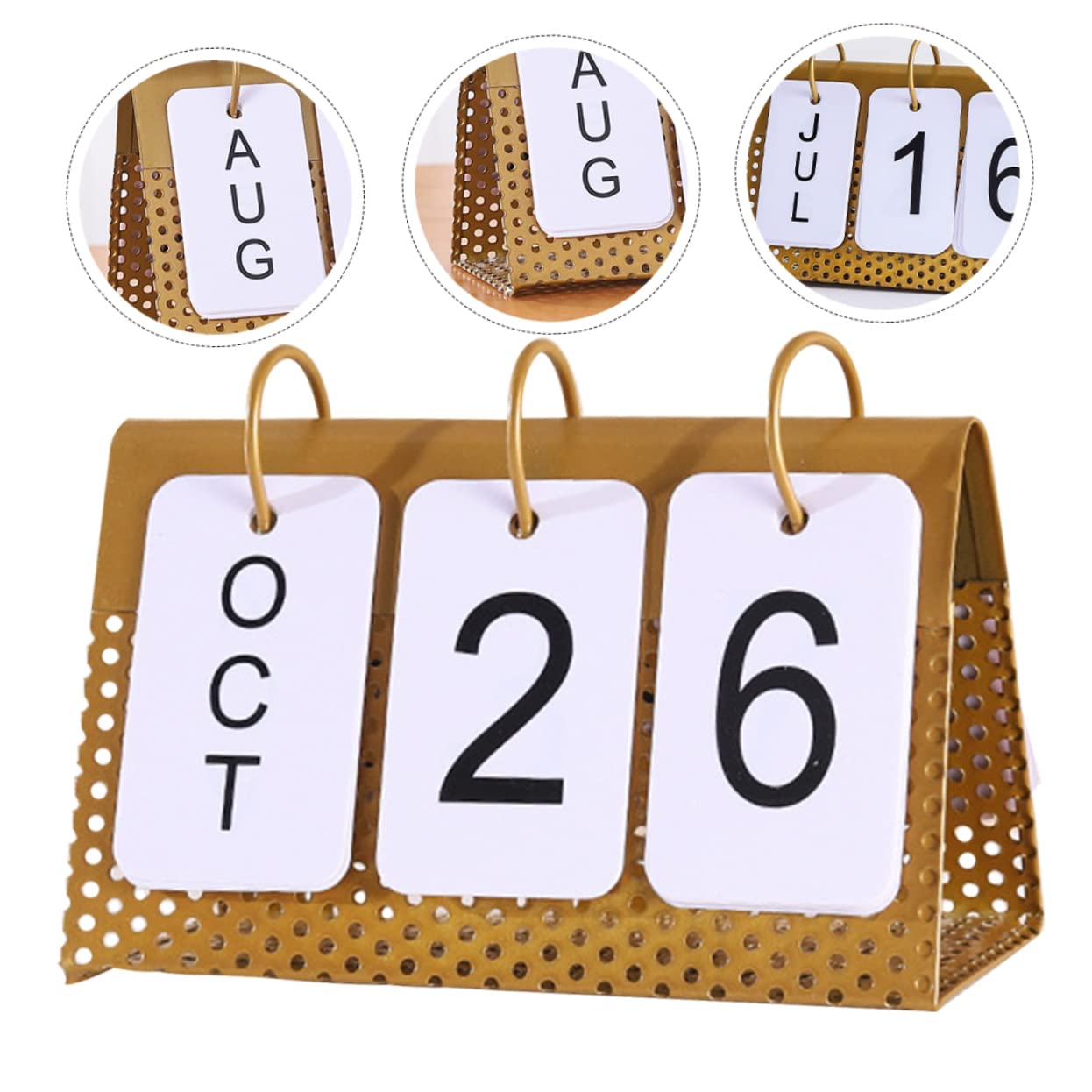 SEWACC 5stücke Metall Tischkalender Schreibtisch -kalender Für Studenten Einfach Umblättern Dekorativ Für Büro Und Zuhause