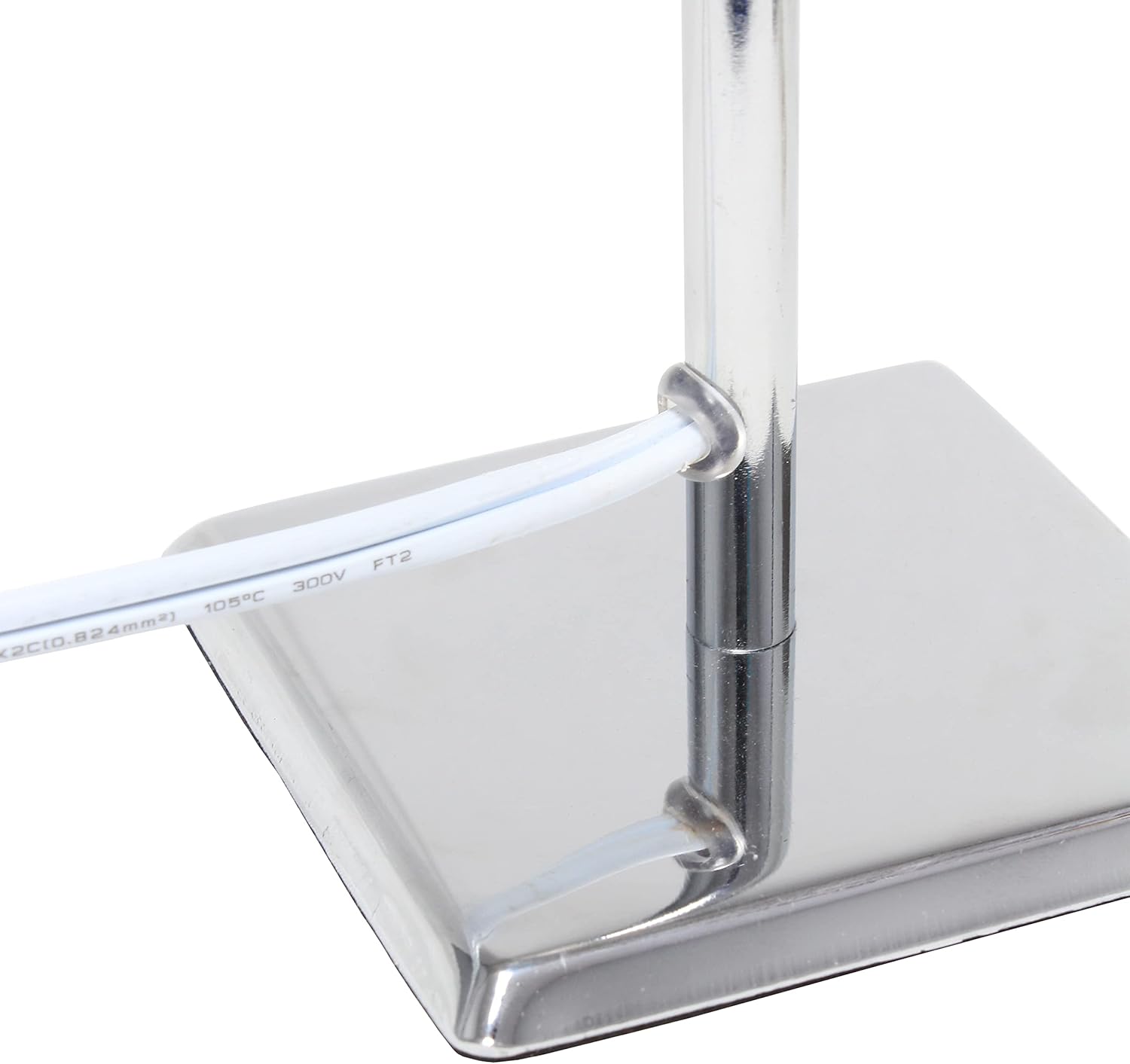 Simple Designs LT2062-WHT Mini Chrome Table Lamp with Squared Empire Fabric Shade, White (Pack of 24)