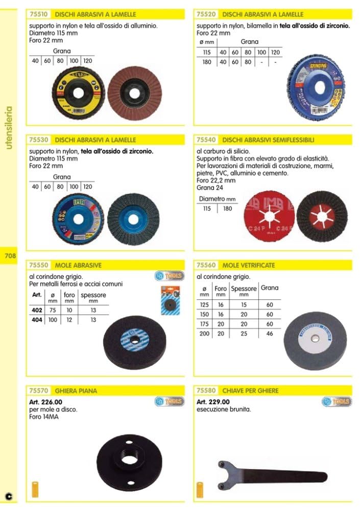 10PZ GRINDING DISCO ZIRCONIO LAMELLE MM.180 GR. 80 Nextradeitalia