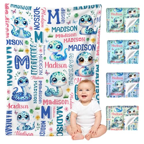 Image of Custom Snake Blanket for Boys Girls,Ultra Soft Personalized Gifts Baby Blanket,Customized Throw for Toddlers Newborn Stroller Crib,30 inchx40 inch