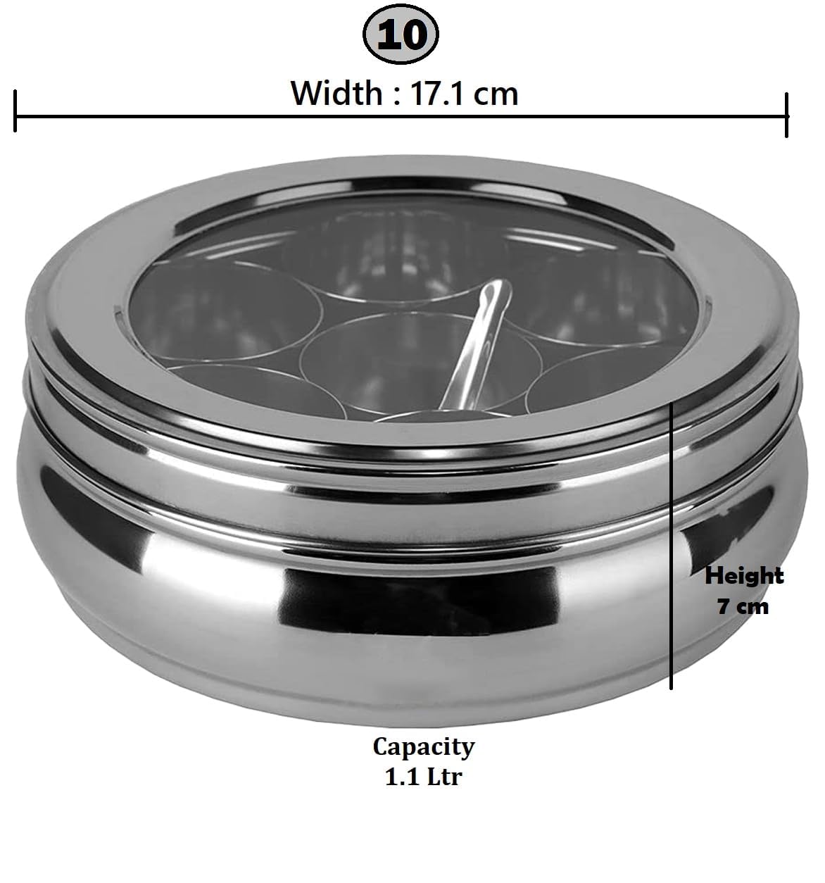 Stainless Steel Masala Box - Spice Storage Container -4