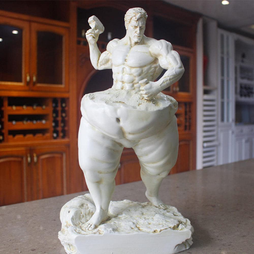 YQLKD Figurine Home Decor Carved Sculpture Bodybuilding Figures Muscle Man Resin Statue Fitness