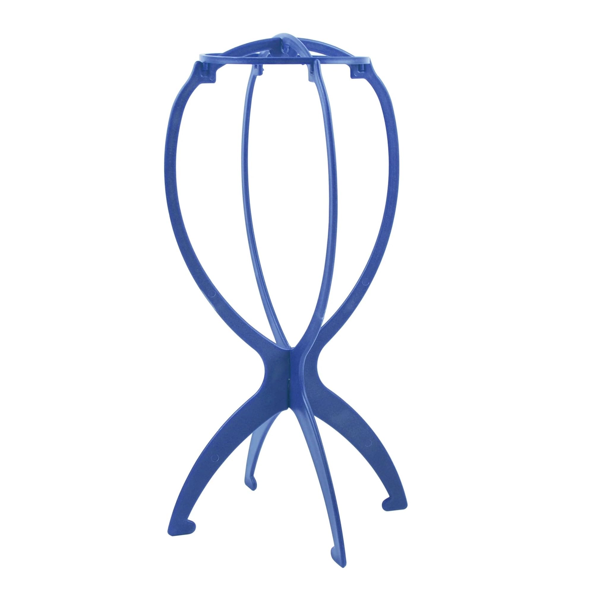 FDzkrtvm Plastic Folding Wig Stand, Wig Stands 4 Pcs Plastic 17x34cm Multicolor Portable Folding For Wigs(Blue)