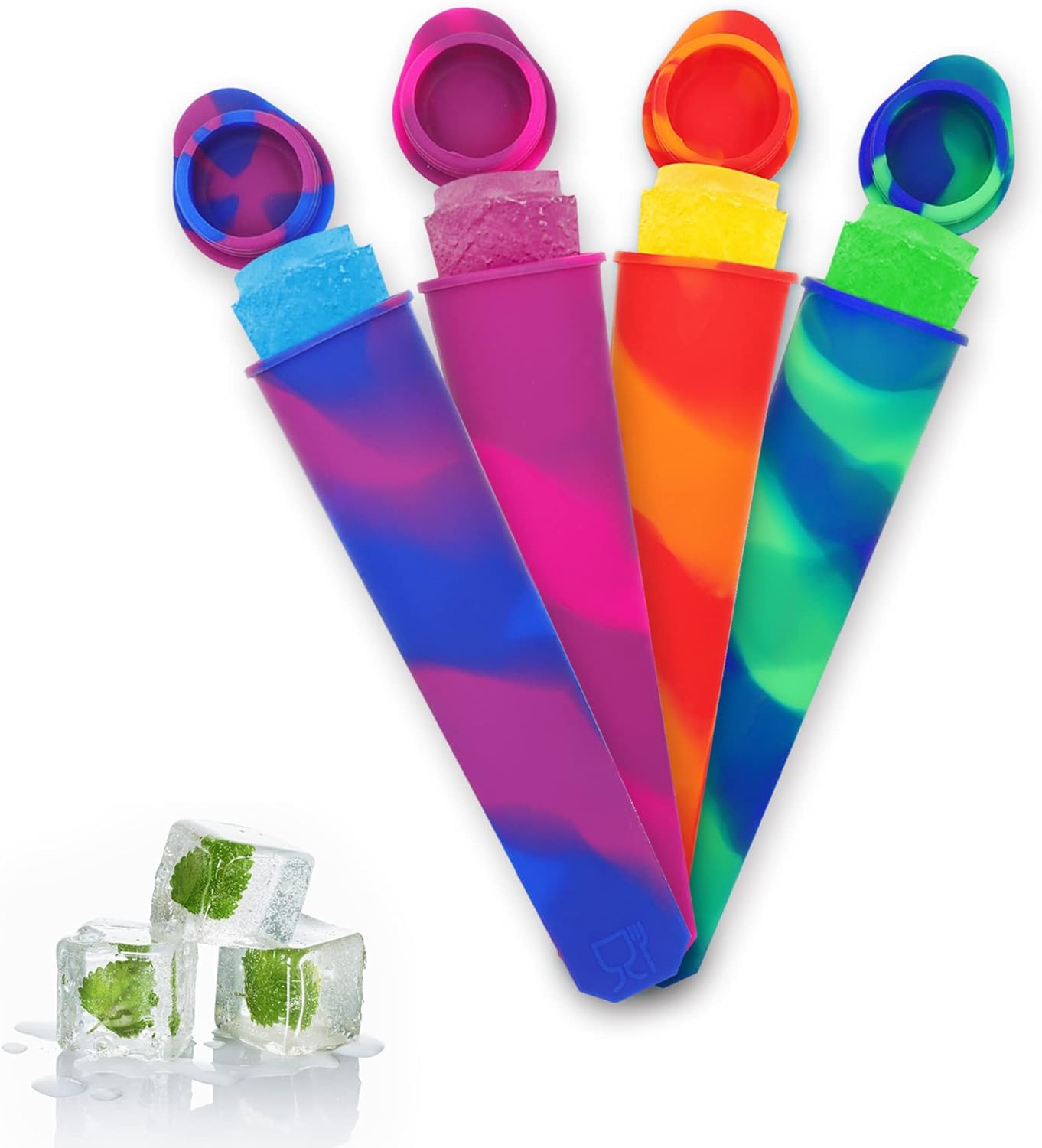 Popsicles Molds 4Pcs Silicone Popsicle Molds Drip Free Ice Pop Mold for Kids
