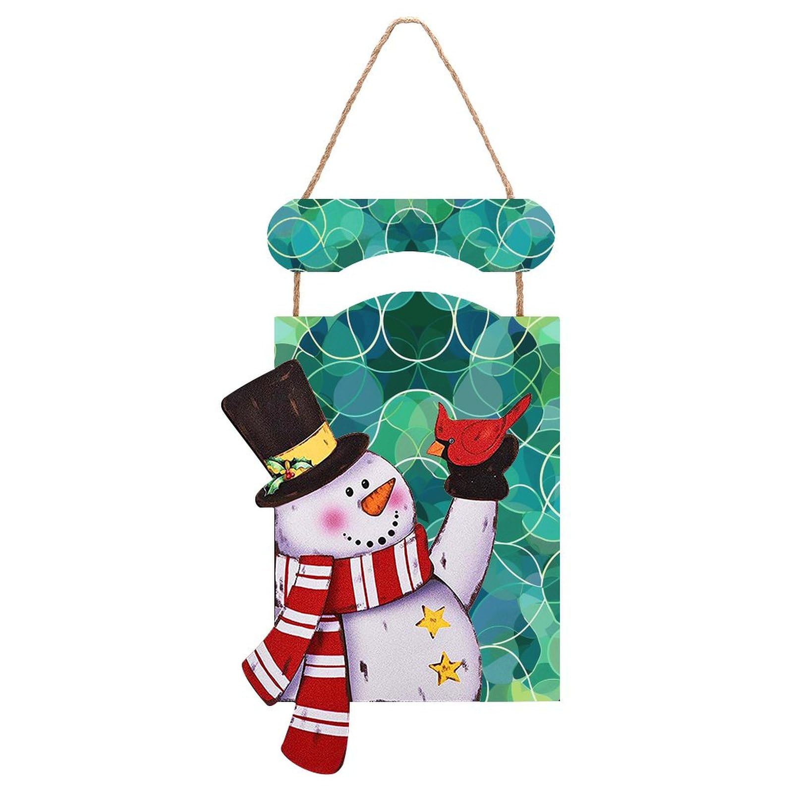 Décoration de Noël bonhomme de neige en bois pour tableau mural intérieur
