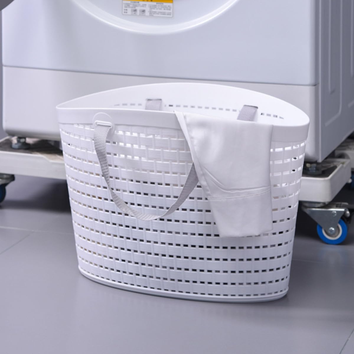STAHAD Cesto per Bucato in Plastica 2 Pezzi Manici e Design Traforato, Resistente e Pratico per Bagno e Cabina Armadio
