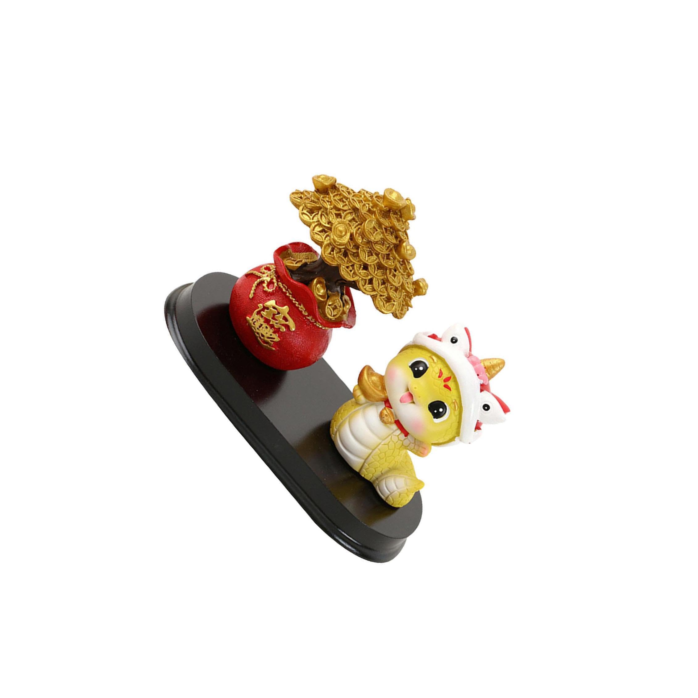 PIXZCSA New Year Party Souvenir Gift Christmas Car Office for Creative Snake Figurine Table Decor Sculpture Snake Figure Offices, Wearing Hat