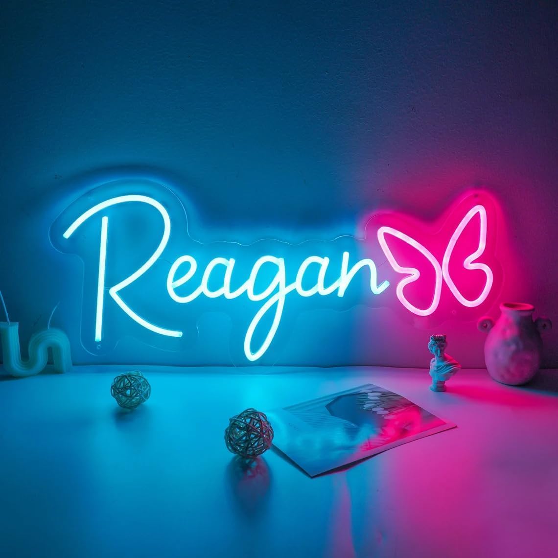 Custom Neon Signs, USB Personalized Large Led Neon Lights Sign for Wall Decor Wedding Birthday Party Bedroom Bar Shop Name Logo Lights (Optional 10