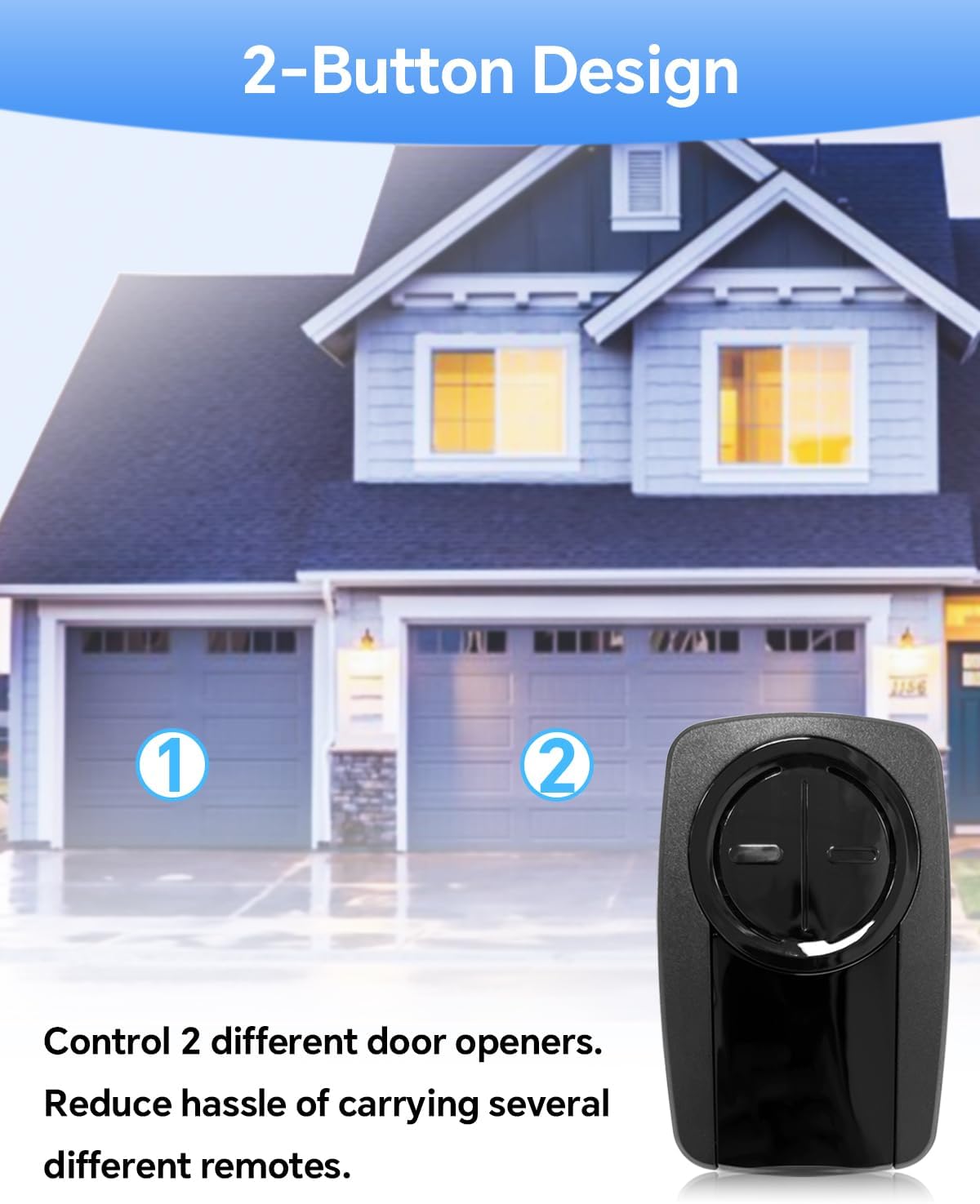 380UT Chamberlain klik5u-bk2 klik3u-bk Garage Door Opener Remote Clicker, 375UT Universal Garage Door Remote for Lift Master Craftsman Genie, Dip Switch (Black 3PC)