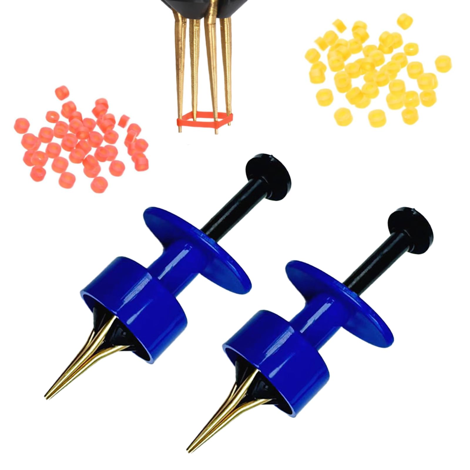 Wnzdp 2 PCS Blue Worm Bait Clip with Elastic Bands, Carp Fishing Accessories, Bait Floss Carp Fishing, Carp Fishing Tackle Suitable for Worms, Pellets and Soft Baits