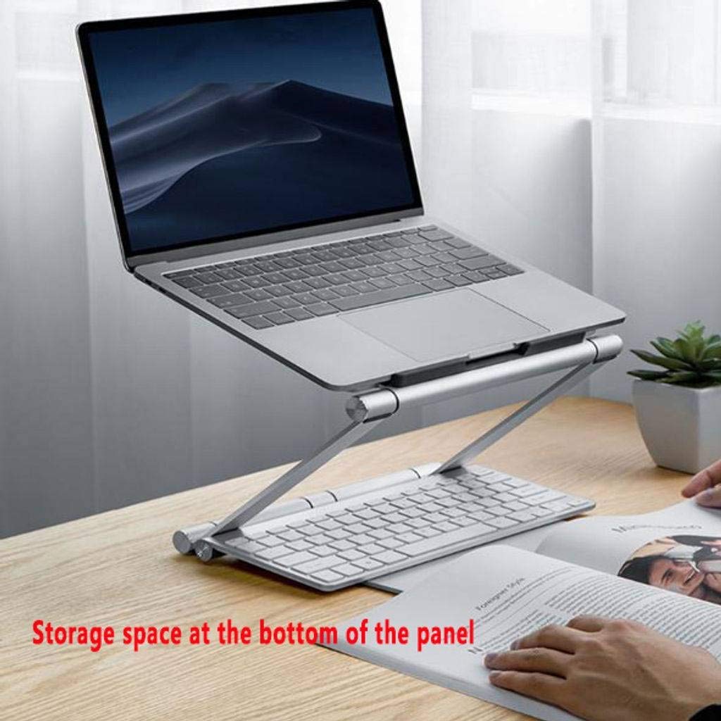 Supporto per Laptop, Supporto per Laptop Supporto per Laptop Multi-Angolo Regolabile in Alluminio Supporto ergonomico Multifunzione Adatto per Laptop da 10-17 Pollici-Argento