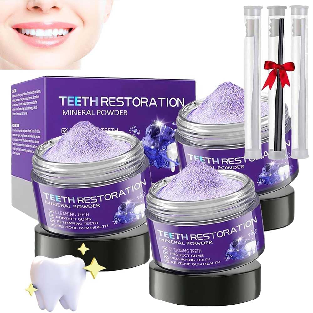 Teeth Restoration Mineral Powder, Teeth Whitening Mineral Powder, Oral & Teeth Care Mineral Powder, Effective In Strengthening Teeth And Gums (3 Pcs) 3Pcs