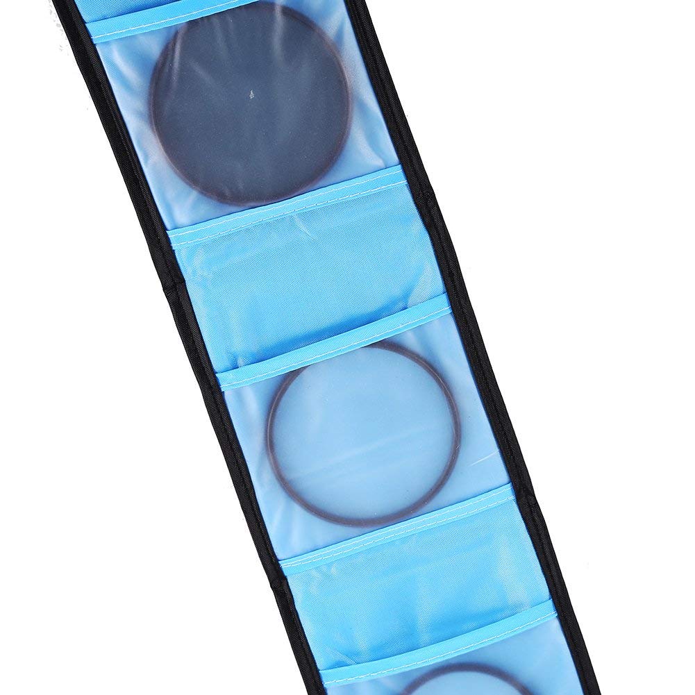 Sacoche pour Filtre Caméra de Qiilu, Étui à 3 Poches pour Appareil Photo, Compatible avec DSLR et Caméscope, Protection pour Lentilles et Filtres Numériques