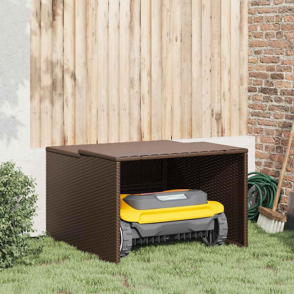 vidaXL Garage per Robot Tosaerba Marrone 86x90x52/57 cm in Polyrattan