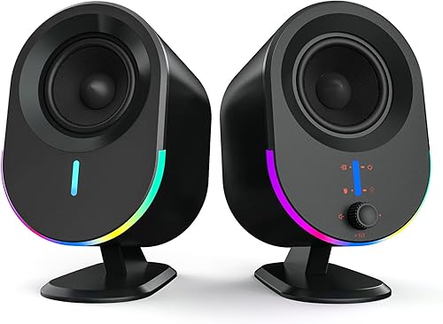 Altavoces de computadora, LITTOAK Bluetooth para PC, altavoz para juegos alimentado por CA con 3 modos de ecualización, altavoces estéreo con 6