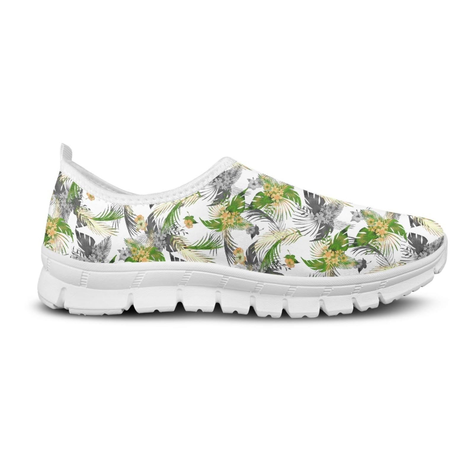 Boho Lightweight Slip On Walking Shoes for Women Breathable Round Toe Women Cute Loafer Shoes No Laces Flat Barefoot