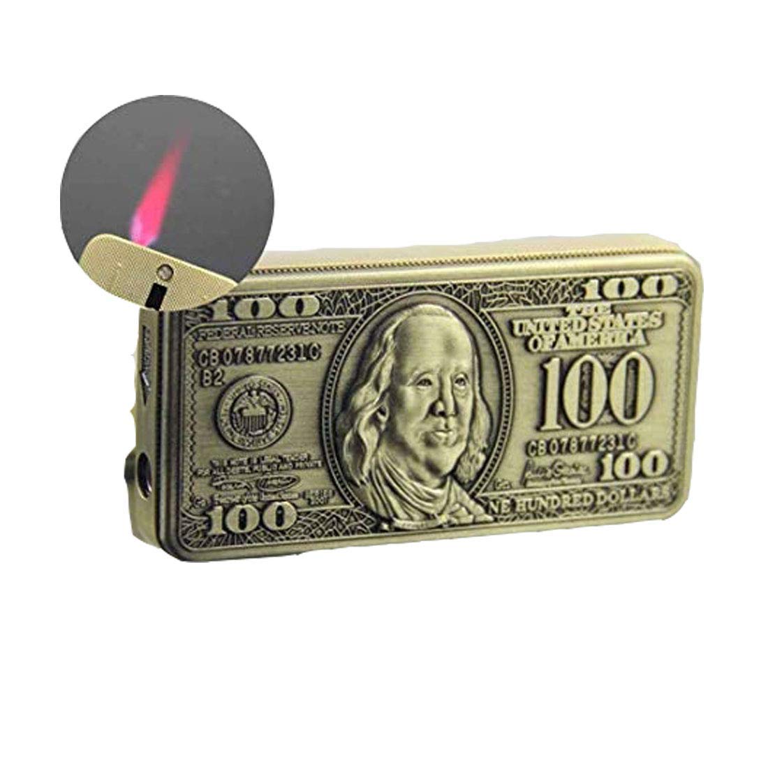 SV Entertainment New Dollar Shape Look Windproof Style Gas Lighter Antique Brass (Color May Vary 1 Qty)