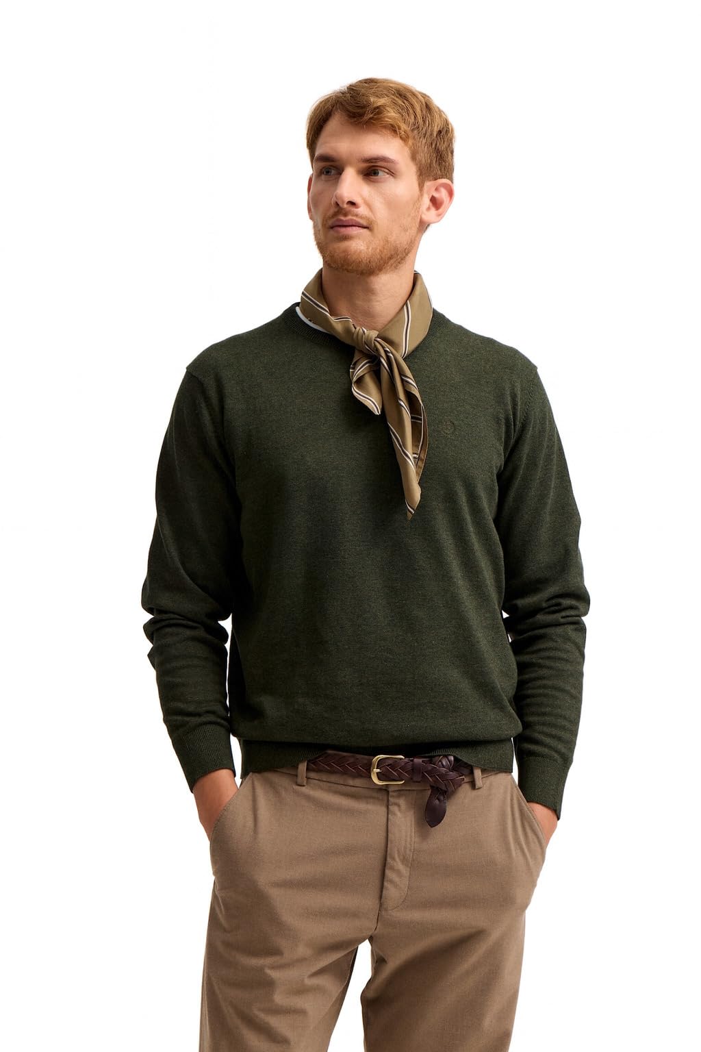 bugatti Herren Pullover Rundhals 7400-85510D Regular Fit Basic Essential Baumwolle