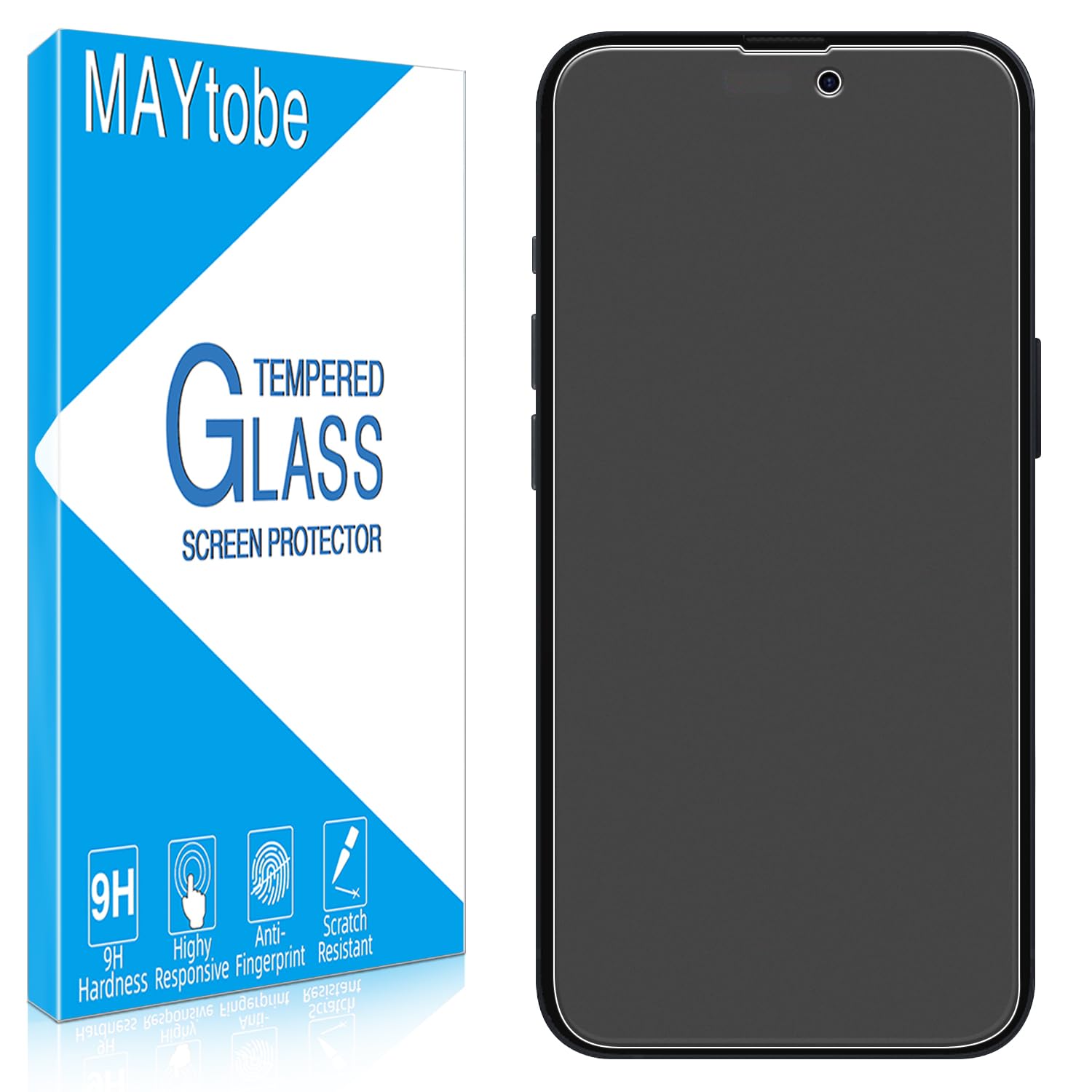 MAYtobe [2 Pack Matte Screen Protector For iPhone 14 Pro Tempered Glass, Touch Sensitive, Case Friendly, Anti-Glare