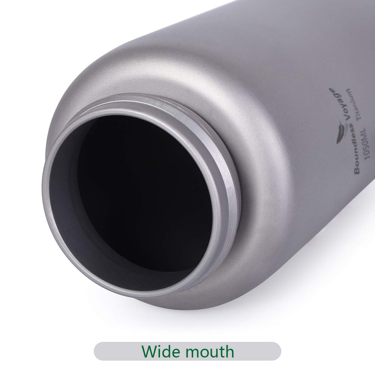 iBasingo Ti3006D Bottiglia in Titanio da 1050 ml Tazza da Campeggio con Apertura Larga Bottiglia per Acqua Portatile Leggera per Escursionismo, Picnic, Singolo Strato Con Manico