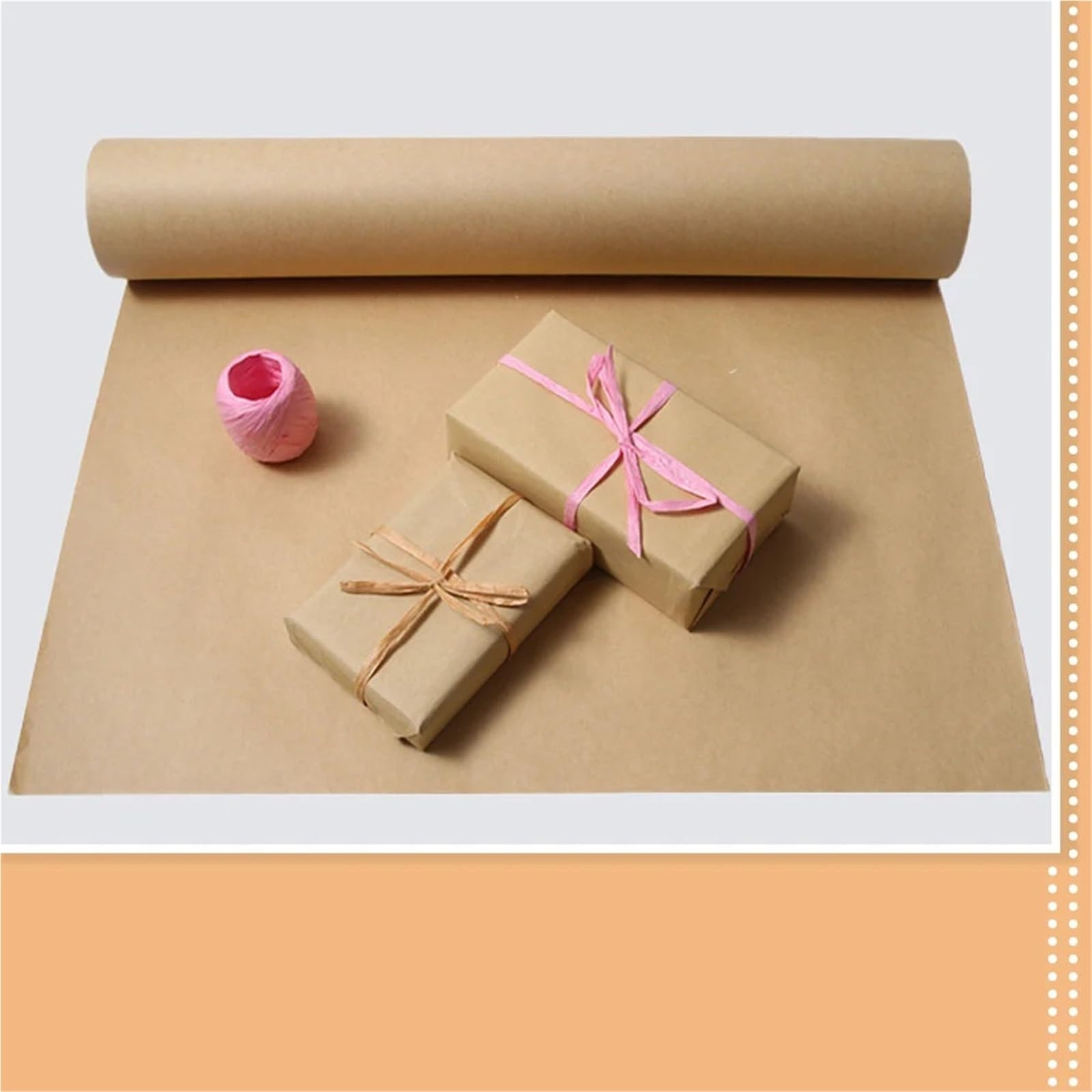 Kwiaciarnia Bukiet kwiatów Papier do pakowania, Rolka papieru do pakowania prezentów brązowa 10m x 30cm