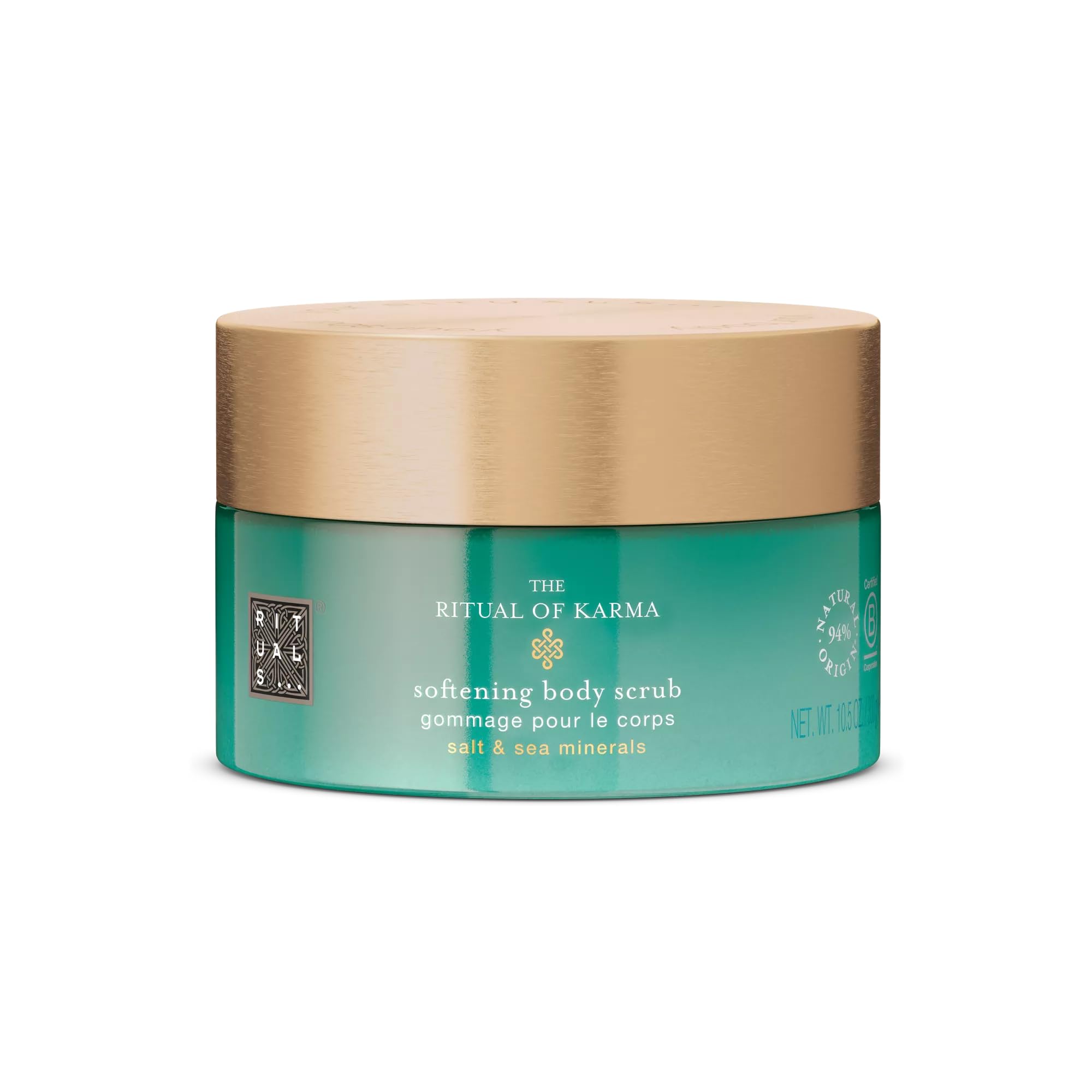 RITUALS Body Scrub The Ritual of Karma – Körperpeeling mit Lotus, weißem Tee, Salz und Meeresmineralien – 94% Inhaltsstoffe natürlichen Ursprungs – 300 g