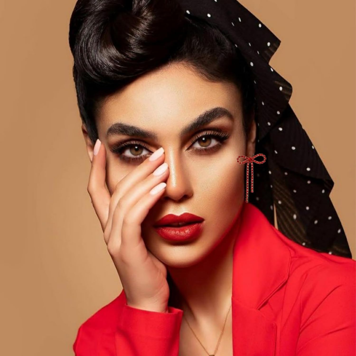 Bridal Bow Rhinestone Earrings for Women Trendy Sparkly Statement Tassel Bowknot Wedding Earings Brides Jewelry - Image 2