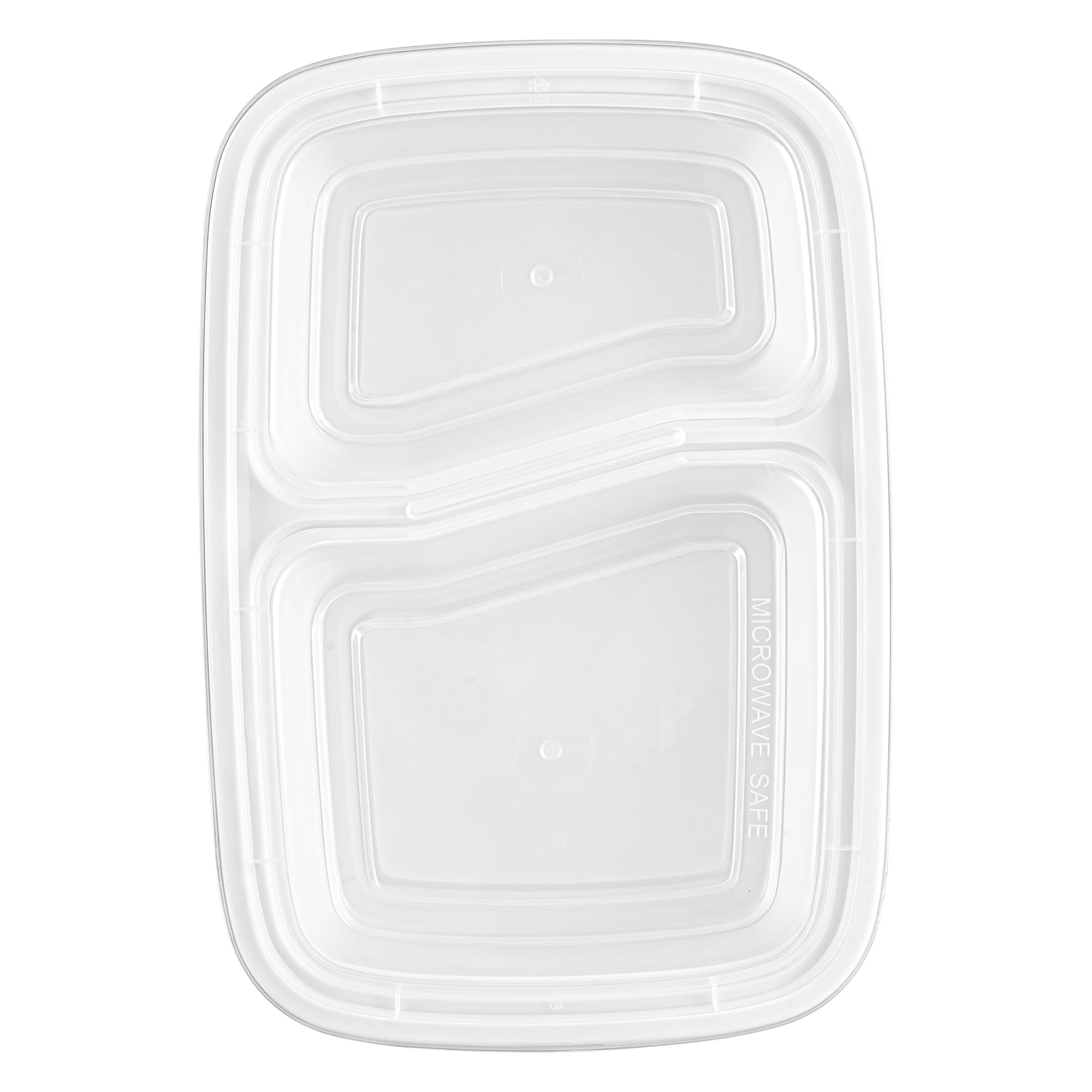 Asporto - Recipientes de preparación de comidas de 2 compartimentos de 32 onzas, 100 recipientes de preparación de comidas sin BPA, aptos para microondas, desechables, recipientes de plástico blanco