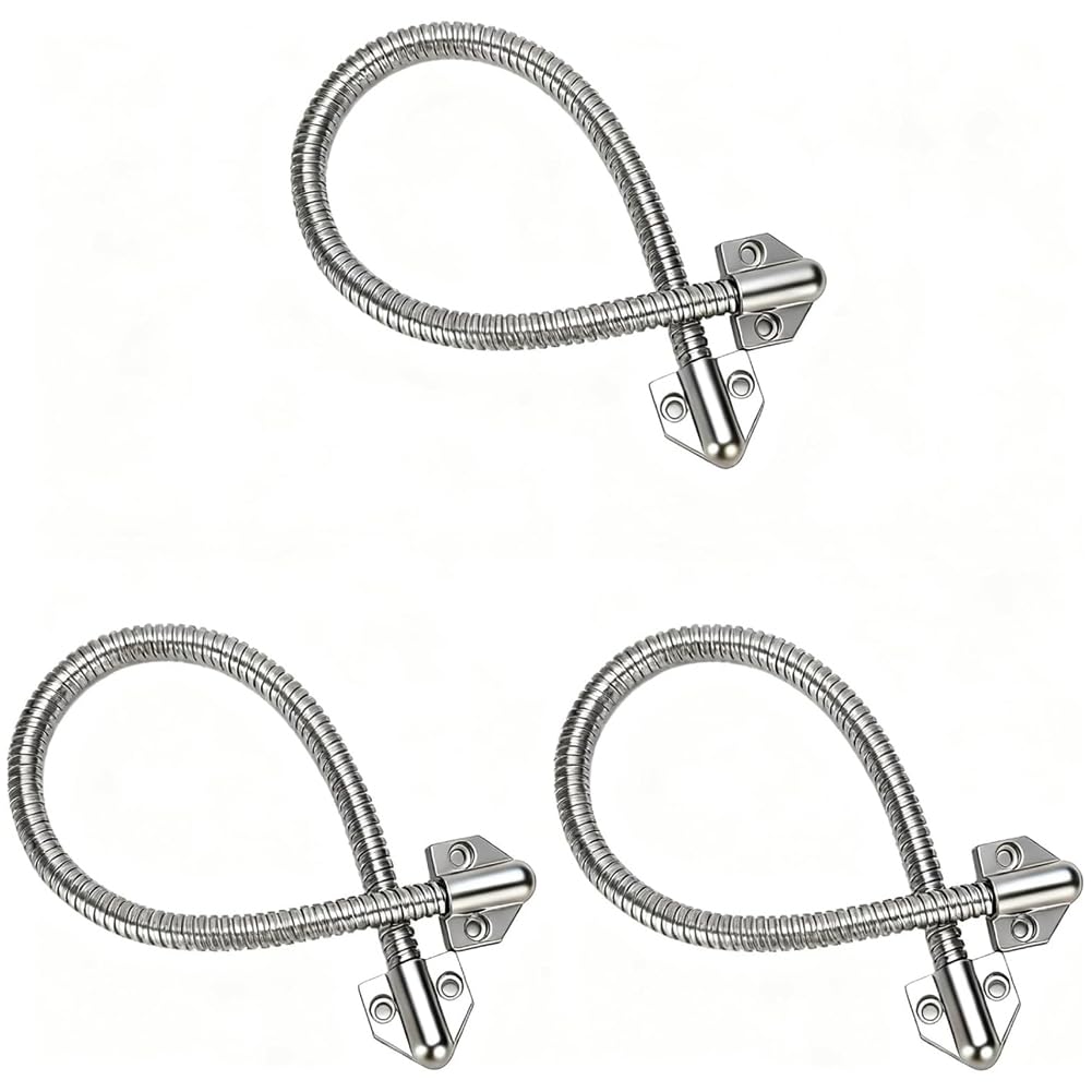 Jnchdghwa Silver Flexible Armored Door Loop 3Pcs Door Wire Conduit Gooseneck Cable Protector For Home Power Transfer