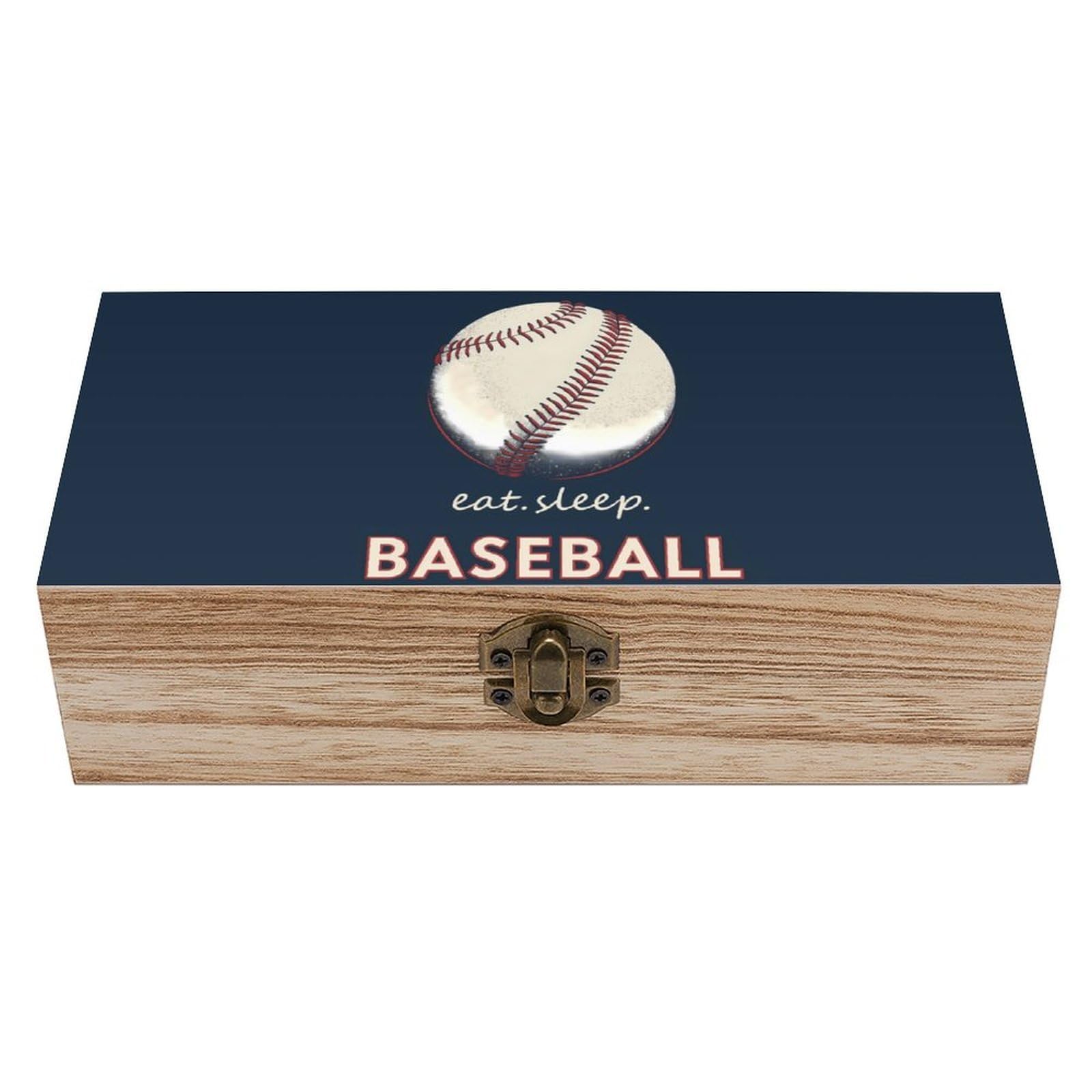 HLBSDM Baseball Life Retro Wooden Storage Box Jewelry Art Gift Boxs Decorative Keepsake Boxes
