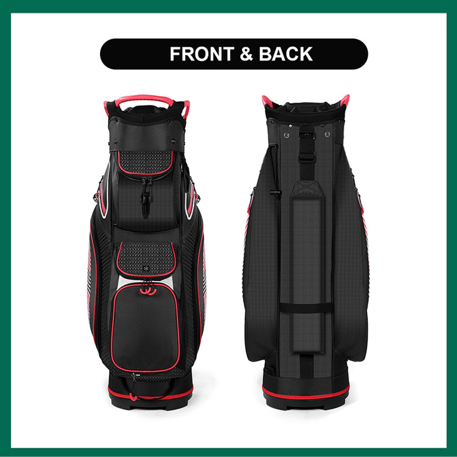 Borsa da golf in nylon impermeabile di grande capacità con tasche multiple per l'organizzazione completa del set
