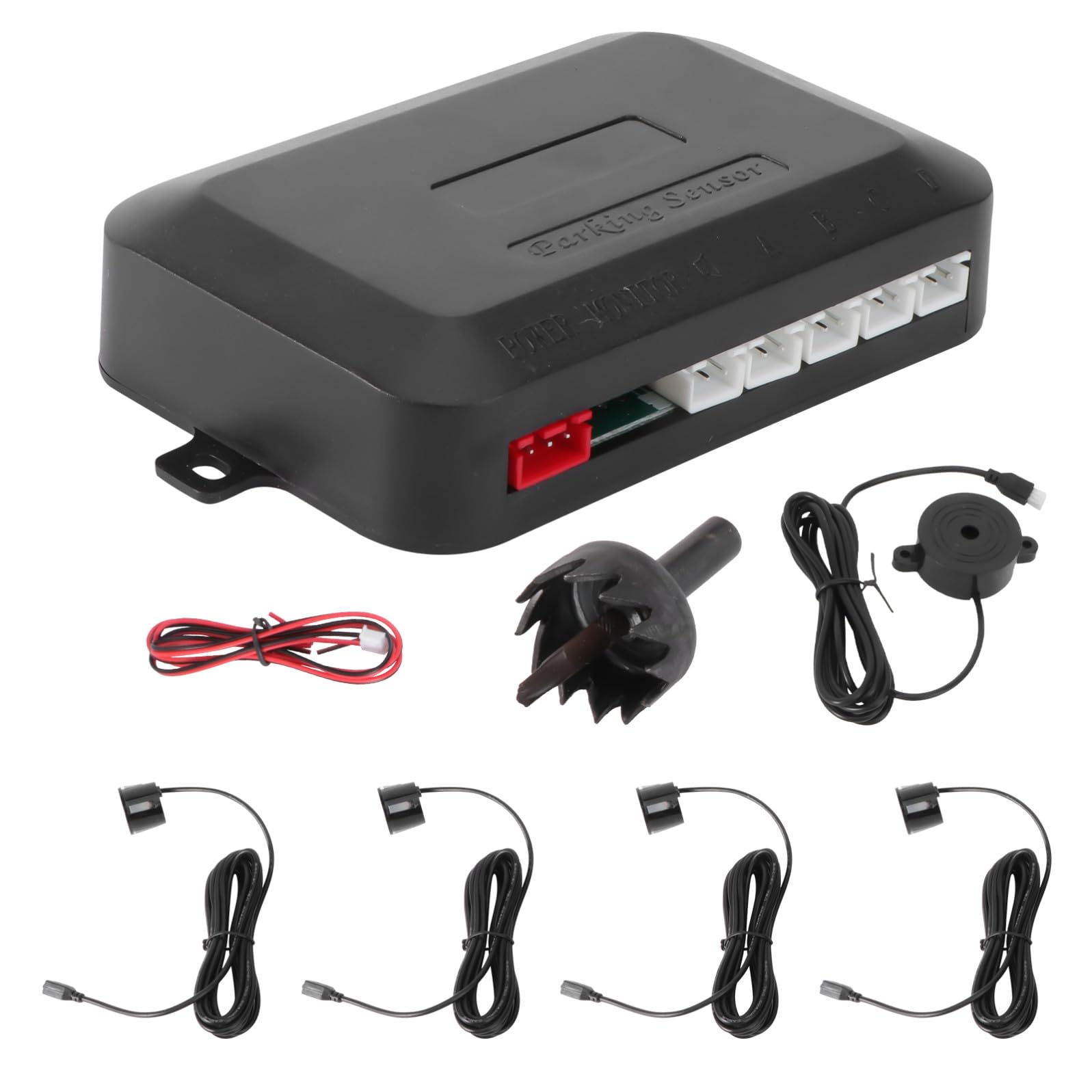 Cabilock Sensori di Parcheggio Auto con 4 Sensori Abs Nero, con Doppia CPU e Chipset Avanzato per Rilevamento Oggetti Piccoli, per Parcheggio e Retromarcia