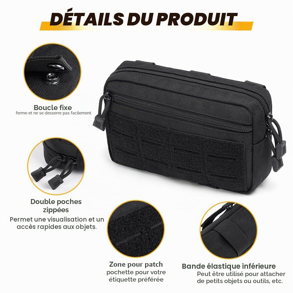 Flintronic Tactique Molle, Nylon Sacoche Ceinture, Sac Tactique Ceinture Militaire, Pochette Molle EDC Gadget, pour Téléphone, Plein-Air, Randonnée, Alpinisme et Cyclisme