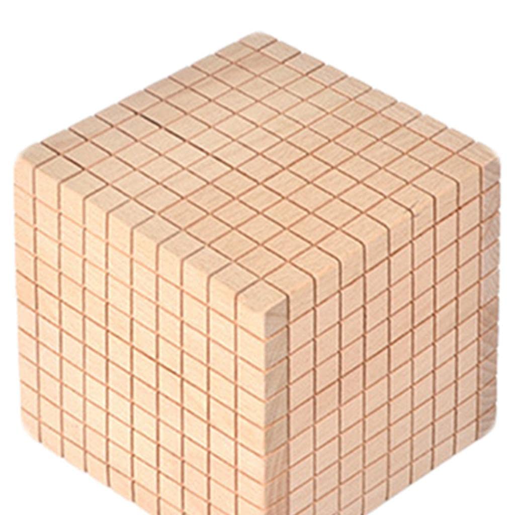 50 Piezas Bloques Base Diez Manipulativos Juego Material Madera para Niños Adecuado para Aula Escolar Enseñanza de Matemáticas Regal, Paquete C
