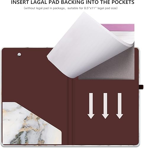 Miniatura 5 de Hongri Mini portapapeles con bloc de notas forrado recargable y bolsillo interior de almacenamiento para estudiantes, aula, oficina, mujeres,